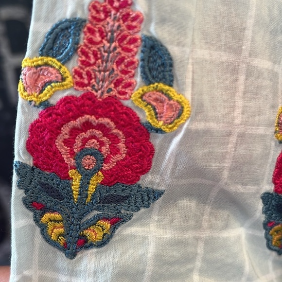 🇪🇸🥑Khaadi Embroidered Cotton Kurti | White Pink Paisley Floral Cambric Tunic | 6 - Picture 3 of 9